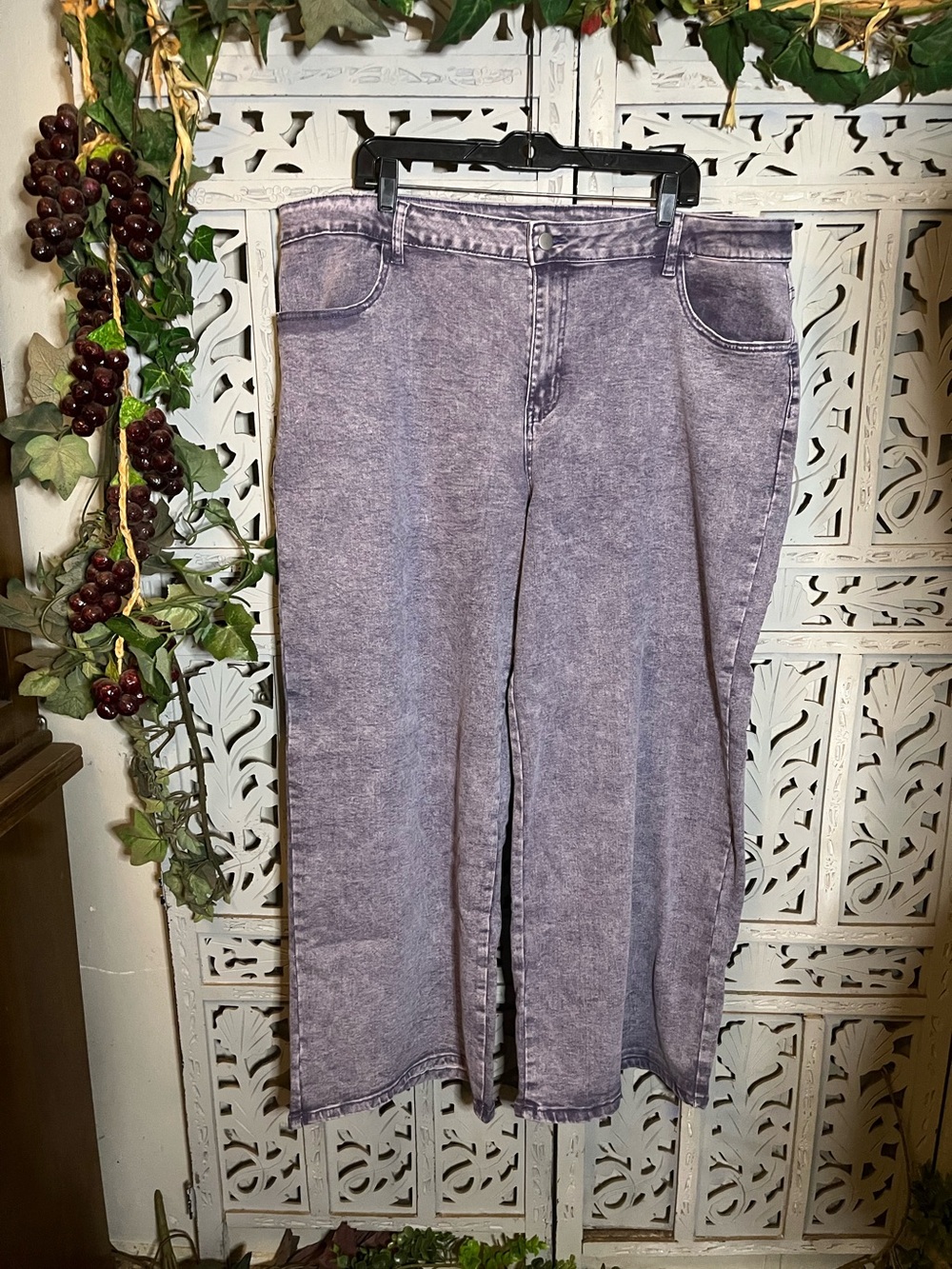 NEW! SWEET SNOW/ACID-WASHED PURPLE WIDE LEG PLUS SIZE JEANS